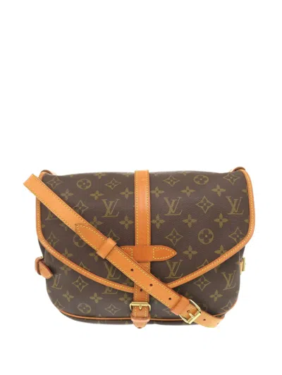 Pre-owned Louis Vuitton 1994 Monogram Saumur 30 Crossbody Bag In Brown