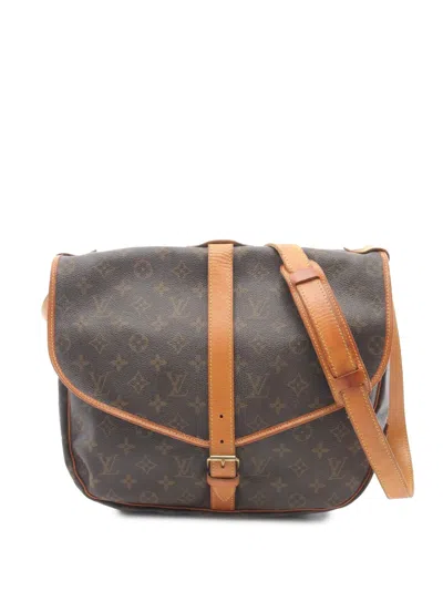 Pre-owned Louis Vuitton 1994 Monogram Saumur 35 Crossbody Bag In Brown