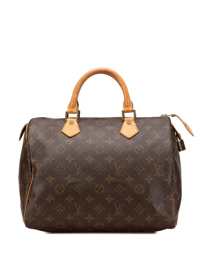 Pre-owned Louis Vuitton 1994 Monogram Speedy 30 Boston Bag In Brown