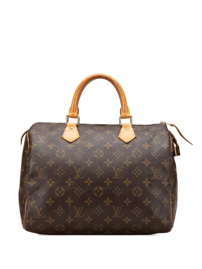 Pre-owned Louis Vuitton 1994 Monogram Speedy 30 Boston Bag In Brown