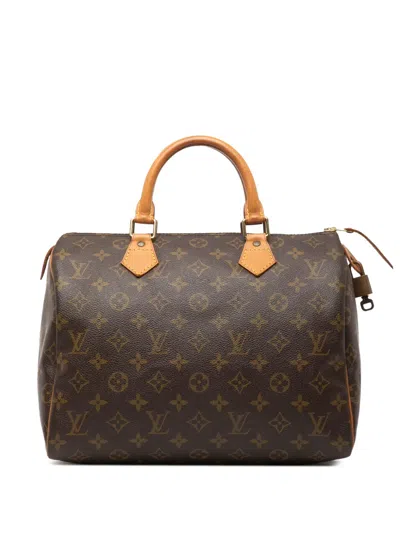 Pre-owned Louis Vuitton 1994 Monogram Speedy 30 Boston Bag In Brown