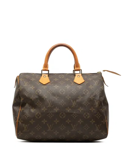 Pre-owned Louis Vuitton 1994 Monogram Speedy 30 Boston Bag In Brown