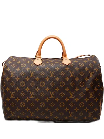 Pre-owned Louis Vuitton 1994 Monogram Speedy 40 Handbag In Brown