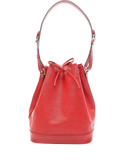 Pre-owned Louis Vuitton 1994 Noe Épi Leather Bucket Bag In Red