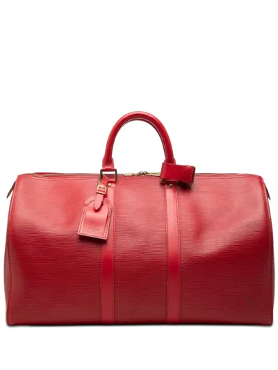 Pre-owned Louis Vuitton 1995 Epi Keepall 45 Travel Bag In Red