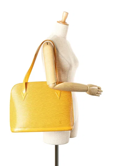Pre-owned Louis Vuitton 1995 Epi Lussac Shoulder Bag In Yellow