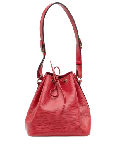 Pre-owned Louis Vuitton 1995 Epi Petit Noe Bucket Bag In Red