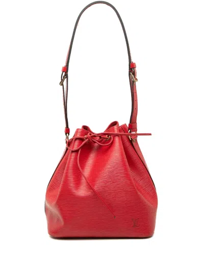 Pre-owned Louis Vuitton 1995 Epi Petit Noe Bucket Bag In Red