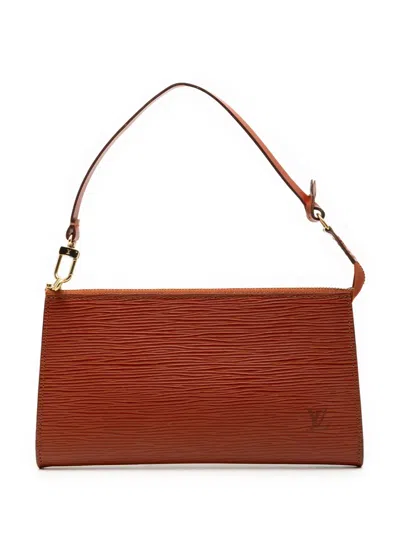Pre-owned Louis Vuitton 1995 Epi Pochette Accessoires Shoulder Bag In Brown