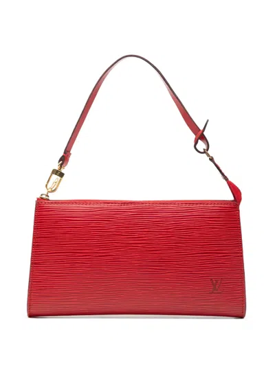 Pre-owned Louis Vuitton 1995 Epi Pochette Accessoires Shoulder Bag In Red