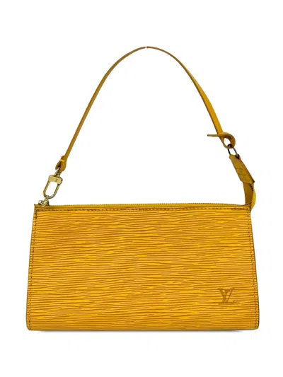 Pre-owned Louis Vuitton 1995 Epi Pochette Accessoires Shoulder Bag In Yellow