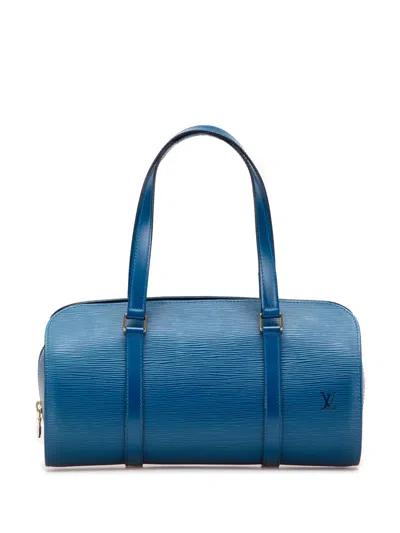Pre-owned Louis Vuitton 1995 Epi Soufflot Shoulder Bag In Blue