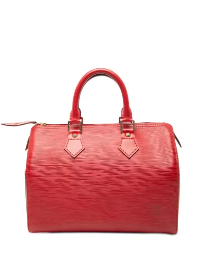 Pre-owned Louis Vuitton 1995 Epi Speedy 25 Boston Bag In Red