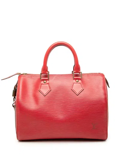 Pre-owned Louis Vuitton 1995 Epi Speedy 30 Boston Bag In Red