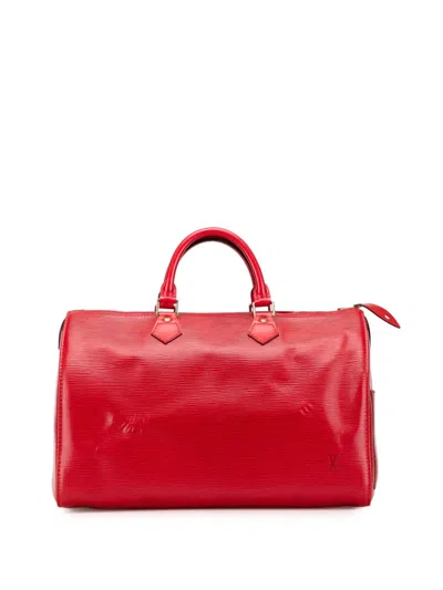 Pre-owned Louis Vuitton 1995 Epi Speedy 40 Boston Bag In Red