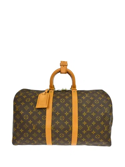 Louis Vuitton 1995 Keepall Monogram Luggage In Brown