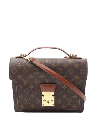 Pre-owned Louis Vuitton 1995 Monceau Monogram Tote Bag In Brown