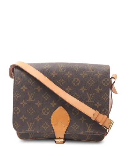 Pre-owned Louis Vuitton 1995 Monogram Cartesier Shoulder Bag In Brown
