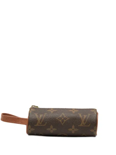 Pre-owned Louis Vuitton 1995 Monogram Etui Golf Ball Case In Brown