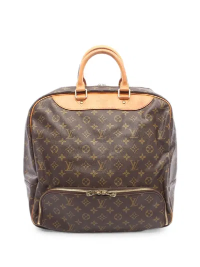 Pre-owned Louis Vuitton 1995 Monogram Evasion Tote Bag In Brown