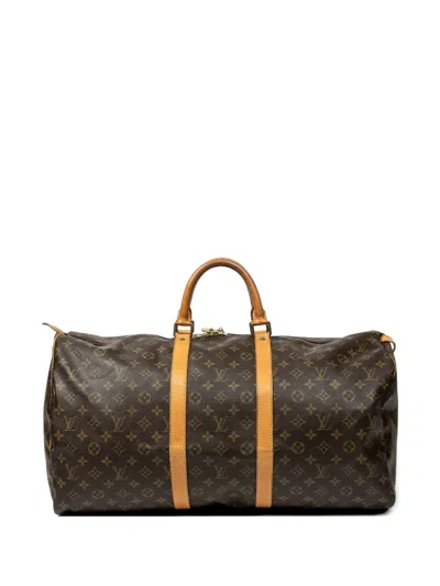 Pre-owned Louis Vuitton 1995 Monogram Keepall Holdall Bag In Brown