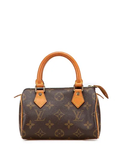 Pre-owned Louis Vuitton 1995 Monogram Mini Speedy Hl Satchel In Brown