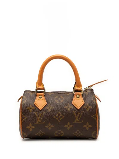 Pre-owned Louis Vuitton 1995 Monogram Mini Speedy Hl Satchel In Brown