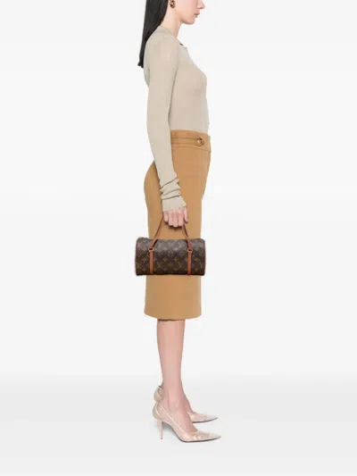 Pre-owned Louis Vuitton 1995 Monogram Papillon 26 Handbag In Brown