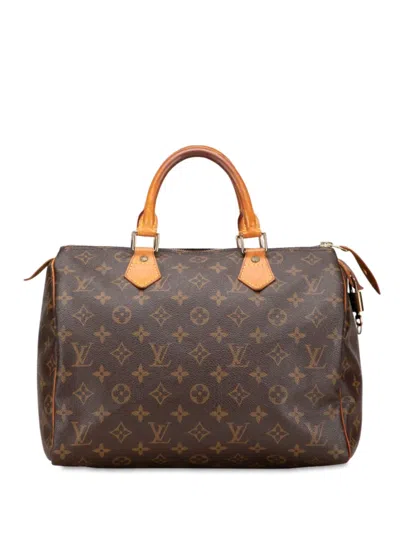 Pre-owned Louis Vuitton 1995 Monogram Speedy 30 Boston Bag In Brown
