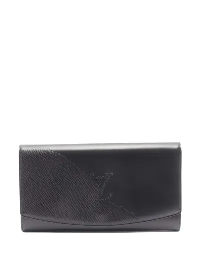 Pre-owned Louis Vuitton 1995 Opera Aegean Debossed Clutch Bag In Black