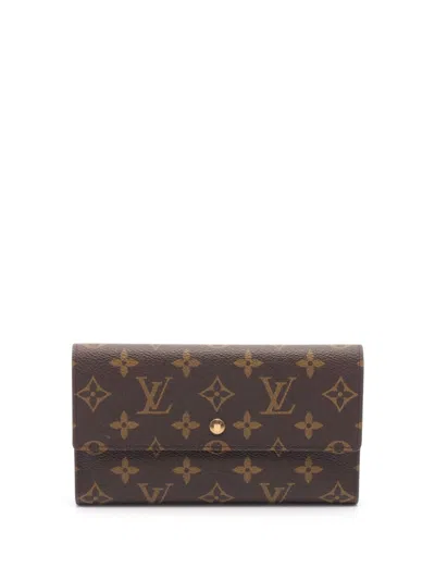 Pre-owned Louis Vuitton 1995 Portefeuille International Wallet In 褐色