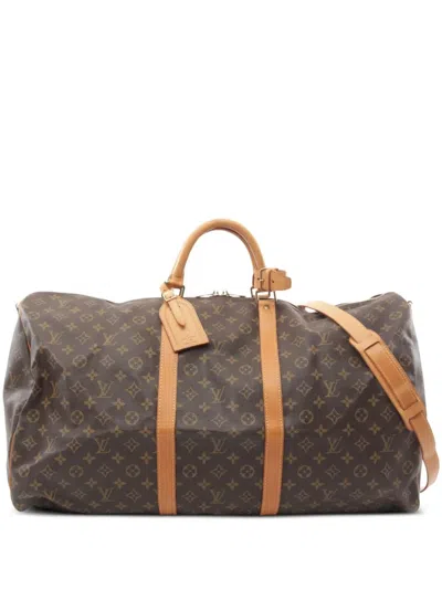 Pre-owned Louis Vuitton 1996 Keepall Bandouliere 60 Bag In ブラウン