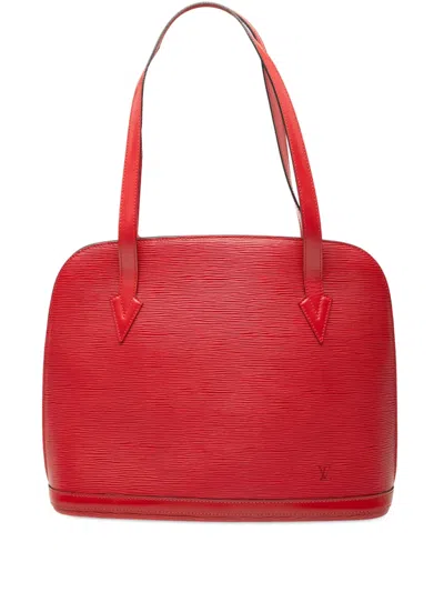Pre-owned Louis Vuitton 1996 Epi Lussac Shoulder Bag In Red