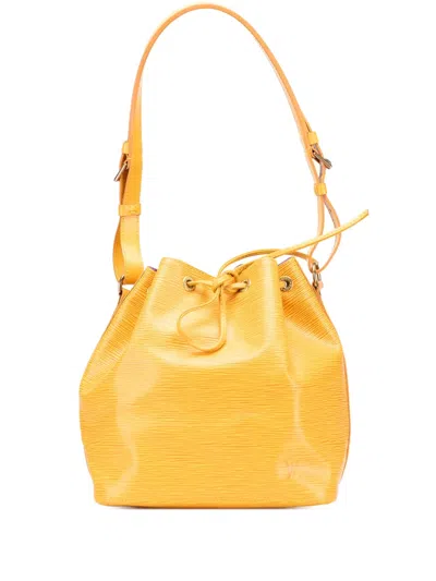Pre-owned Louis Vuitton 1996 Epi Petit Noe Bucket Bag In Yellow