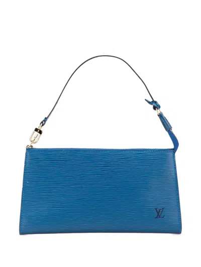 Pre-owned Louis Vuitton 1996 Epi Pochette Accessoires Shoulder Bag In Blue