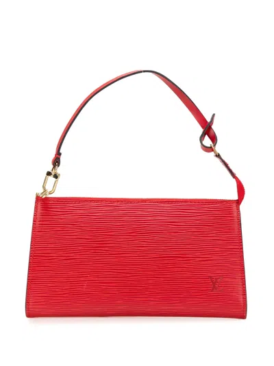Pre-owned Louis Vuitton 1996 Epi Pochette Accessoires Shoulder Bag In Red