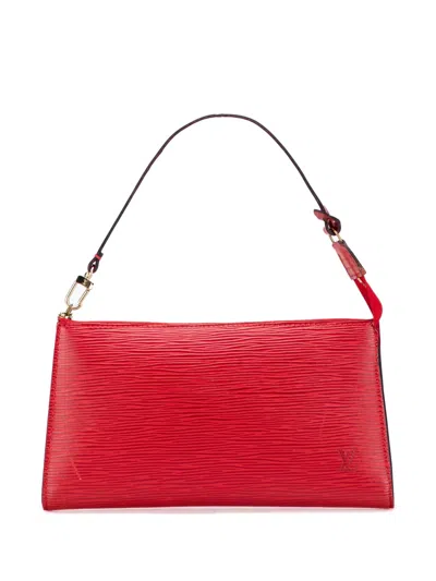 Pre-owned Louis Vuitton 1996 Epi Pochette Accessoires Shoulder Bag In Red