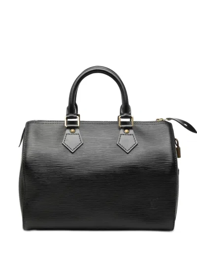 Pre-owned Louis Vuitton 1996 Epi Speedy 25 Boston Bag In Black
