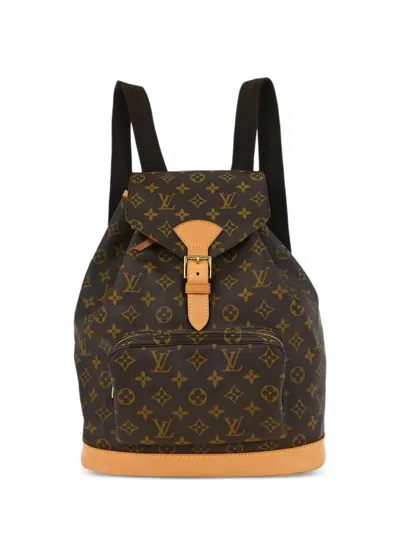 Pre-owned Louis Vuitton 1996 Gm Montsouris Monogram Backpack In Brown