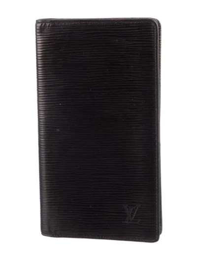 Pre-owned Louis Vuitton 1996 Leather Wallet In Black