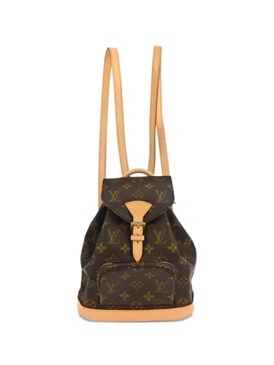 Pre-owned Louis Vuitton 1996 Mini Montsouris Monogram Backpack In Brown