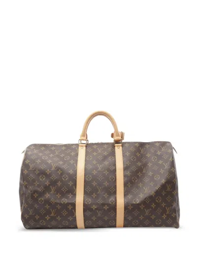 Pre-owned Louis Vuitton 1996 Monogram Keepall Bag In Brown