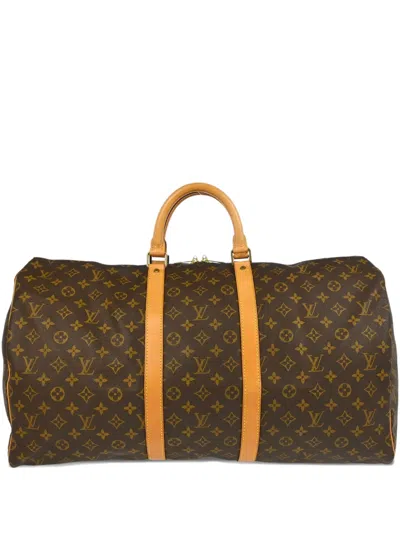 Pre-owned Louis Vuitton 1996 Monogram Keepall Bandouliere 55 Travel Bag