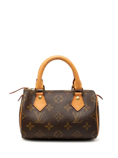 Pre-owned Louis Vuitton 1996 Monogram Mini Speedy Hl Satchel In Brown