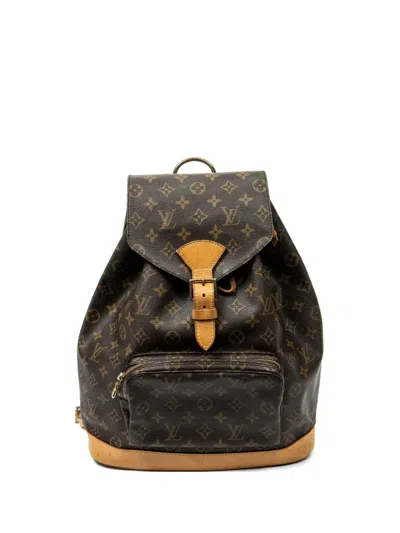 Pre-owned Louis Vuitton 1996 Monogram Montsouris Backpack In Brown