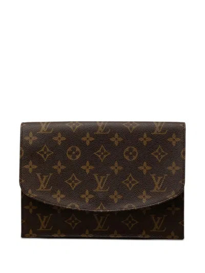 Pre-owned Louis Vuitton 1996 Monogram Pochette Rabat 23 Clutch Bag In Brown