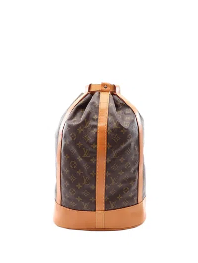 Pre-owned Louis Vuitton 1996 Monogram Randonnee Gm Backpack In Brown