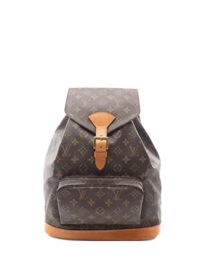 Pre-owned Louis Vuitton 1996 Montsouris Gm Monogram Backpack In Brown