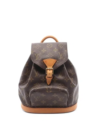 Pre-owned Louis Vuitton 1996 Montsouris Leather Backpack In Brown