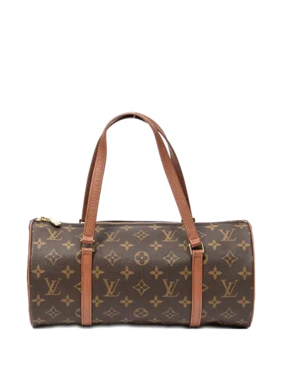 Pre-owned Louis Vuitton 1996 Papillon 30 Monogram Top Handle Tote Bag In Brown